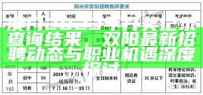 澳门2023年开奖记录查询结果，双阳最新招聘动态与职业机遇深度探讨